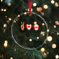 Peace Love Soccer Crystal Glass Ornament Proud Canadian Fan Gift