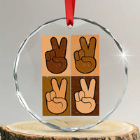 Peace Sign Equality for All Crystal Glass Ornament Peace Out V Fingers Hand Equal Rights - Wonder Print Shop