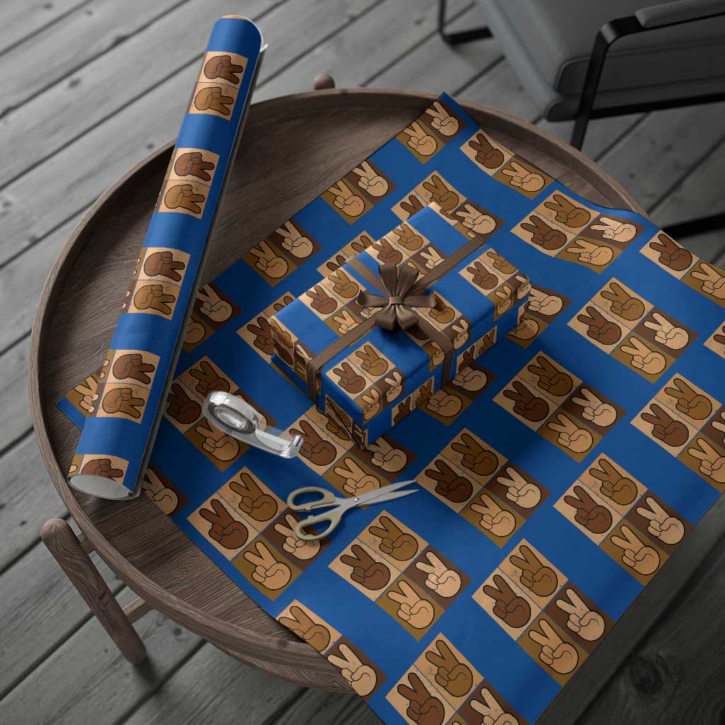 Peace Sign Equality for All Wrapping Paper Roll Peace Out V Fingers Hand Equal Rights - Wonder Print Shop
