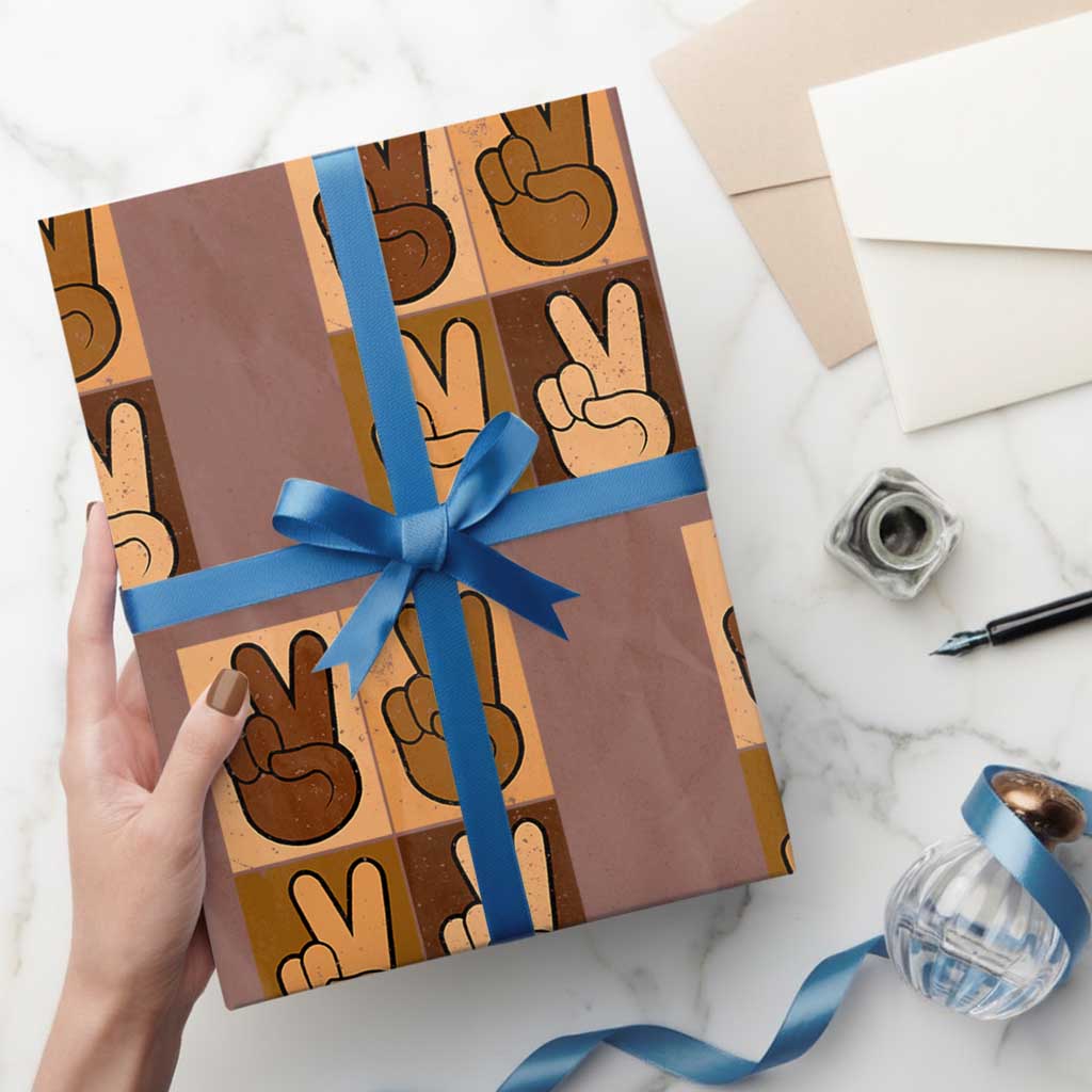 Peace Sign Equality for All Wrapping Paper Roll Peace Out V Fingers Hand Equal Rights - Wonder Print Shop