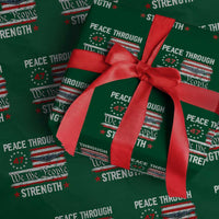 Peace Through Strength Wrapping Paper Roll Patriotic Midnight Hammer Jet American Flag - Wonder Print Shop