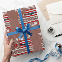 Peace Through Strength Wrapping Paper Roll Patriotic Midnight Hammer Jet American Flag - Wonder Print Shop