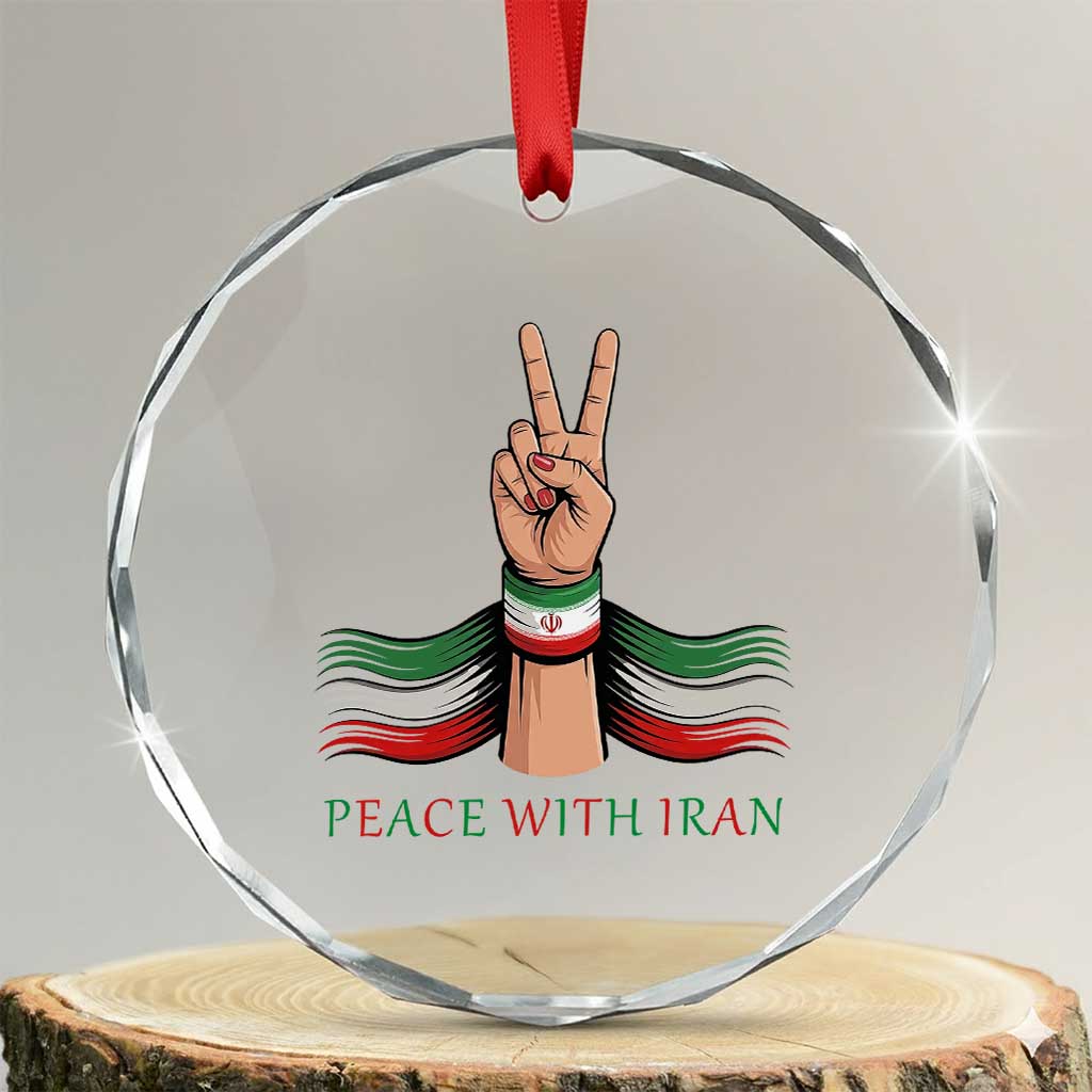 Peace With Iran Crystal Glass Ornament Support Iranian People For Peace