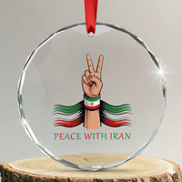 Peace With Iran Crystal Glass Ornament Support Iranian People For Peace