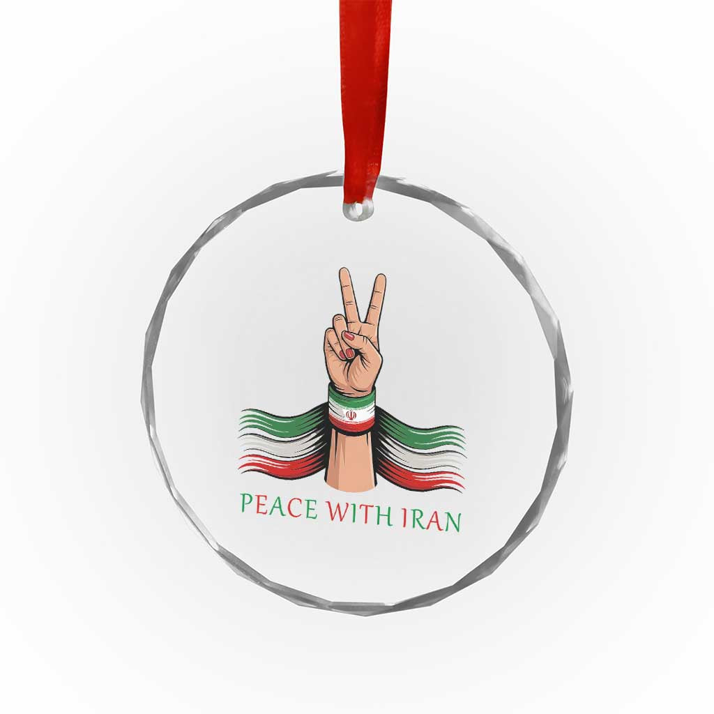 Peace With Iran Crystal Glass Ornament Support Iranian People For Peace