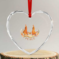 Peaceful Monks Walk with Aloka the Dog Heart Crystal Glass Ornament Zen Art Buddhism Harmony - Wonder Print Shop