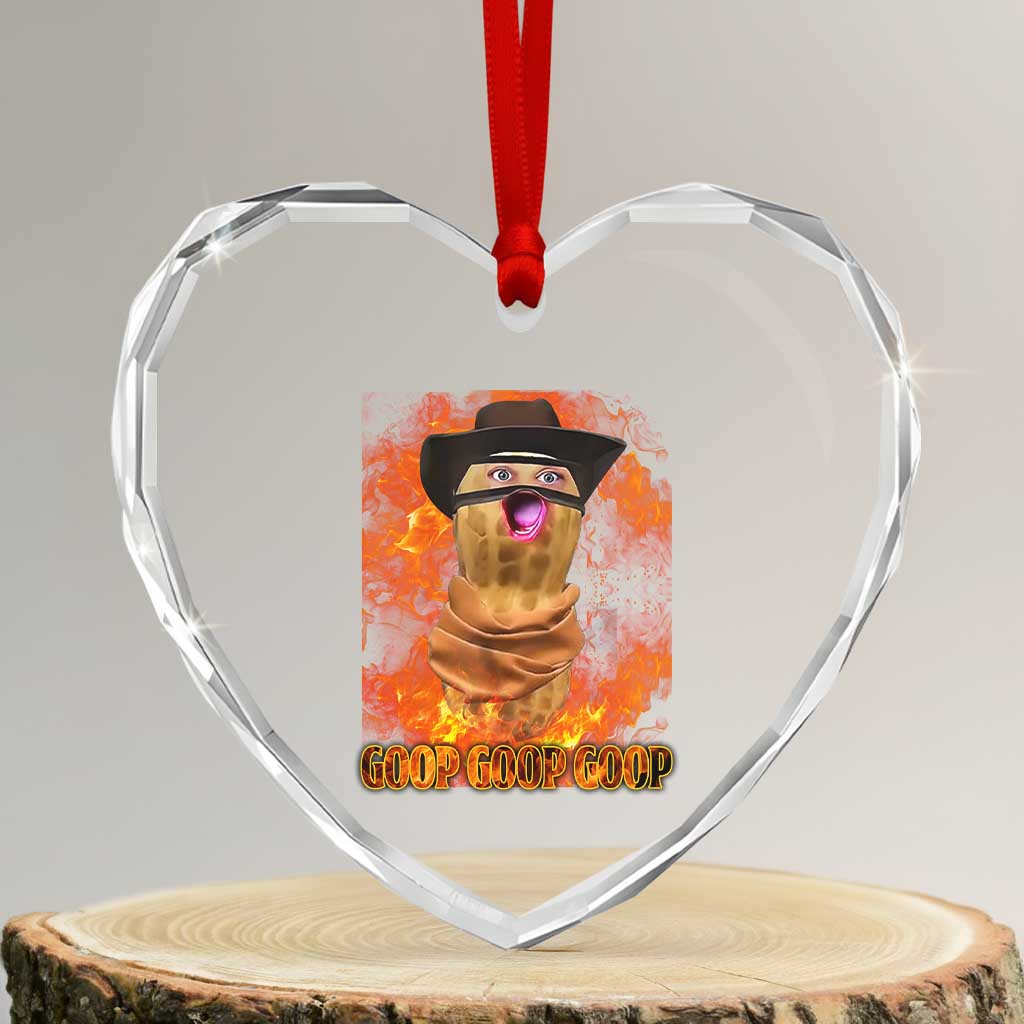Peanut Goop Meme Heart Crystal Glass Ornament Funny Bungulator - Wonder Print Shop
