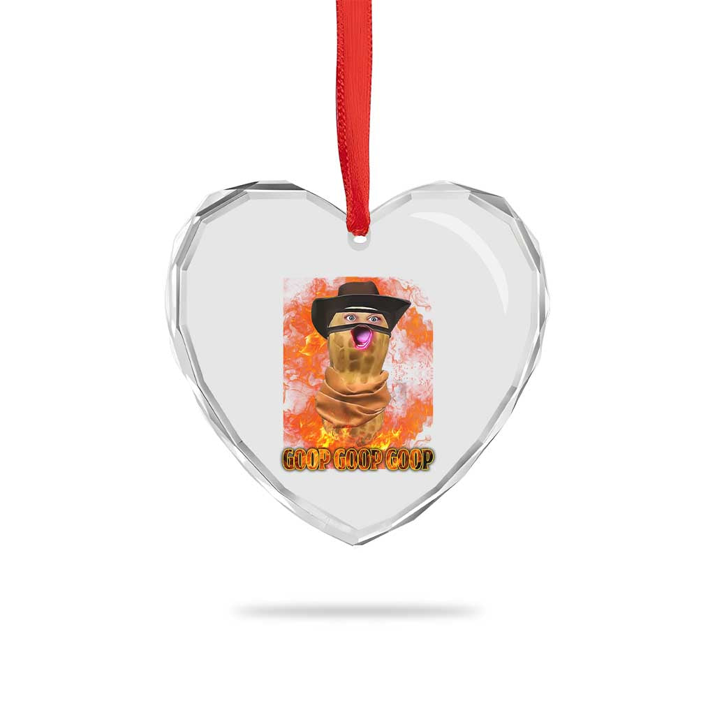 Peanut Goop Meme Heart Crystal Glass Ornament Funny Bungulator - Wonder Print Shop