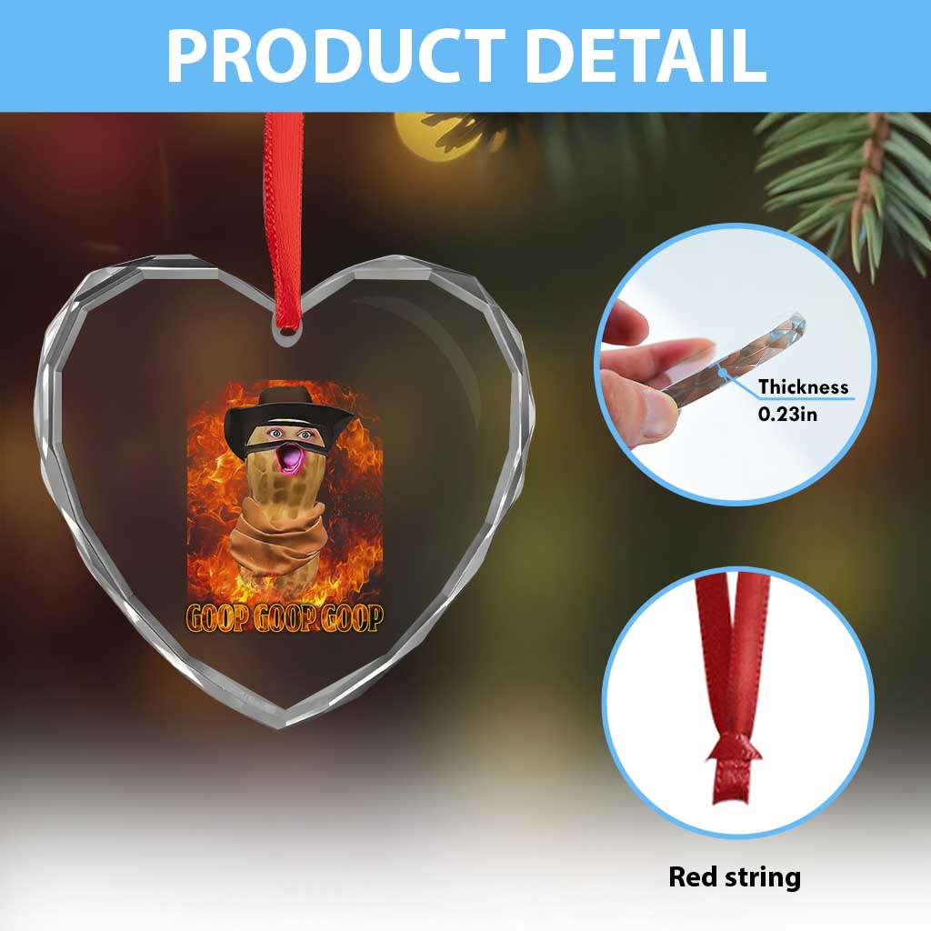 Peanut Goop Meme Heart Crystal Glass Ornament Funny Bungulator - Wonder Print Shop