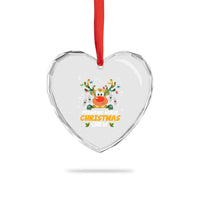 Pediatric Nurse Xmas Crew Cute Reindeer Heart Crystal Glass Ornament - Wonder Print Shop