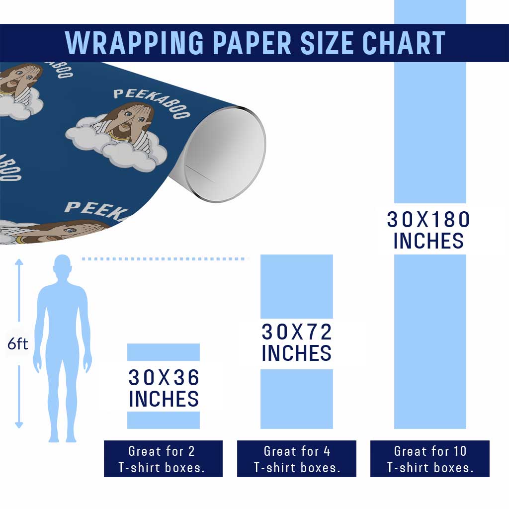Peekaboo Jesus Funny Christian Wrapping Paper Roll Faith Humor Savior in Clouds Religious Meme