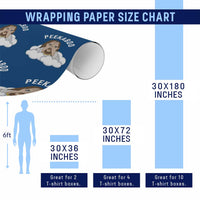 Peekaboo Jesus Funny Christian Wrapping Paper Roll Faith Humor Savior in Clouds Religious Meme