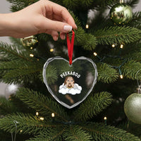 Peekaboo Jesus Funny Christian Heart Crystal Glass Ornament Faith Humor Savior in Clouds Religious Meme
