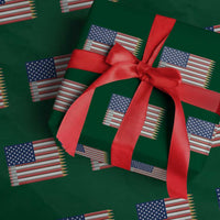 Pencil Stripes USA Flag Wrapping Paper Roll Proud American Teacher Graduation Gift