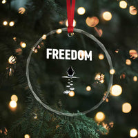 Penguin Freedom Crystal Glass Ornament Funny Nihilist Penguin Hiking Mountains
