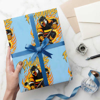 Penguin Playing Ice Hockey Wrapping Paper Roll Funny Sports Fan Gift - Wonder Print Shop
