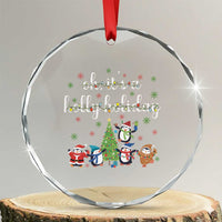 Penguins Christmas Crystal Glass Ornament Oh Its A Jolly Holiday Xmas Light - Wonder Print Shop