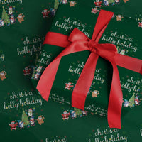 Penguins Christmas Wrapping Paper Roll Oh Its A Jolly Holiday Xmas Light - Wonder Print Shop