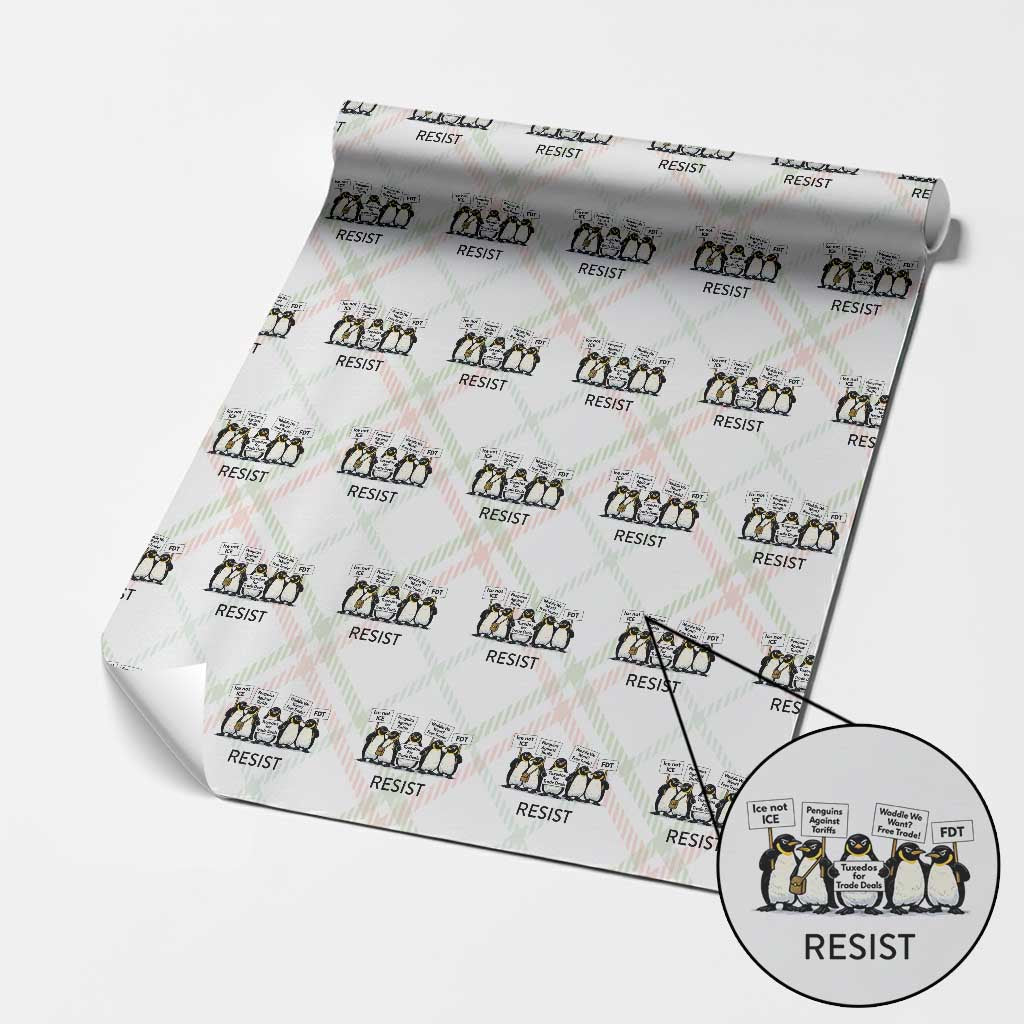 Penguins Resist Wrapping Paper Roll Nihilist Penguin Anti-Government Meme