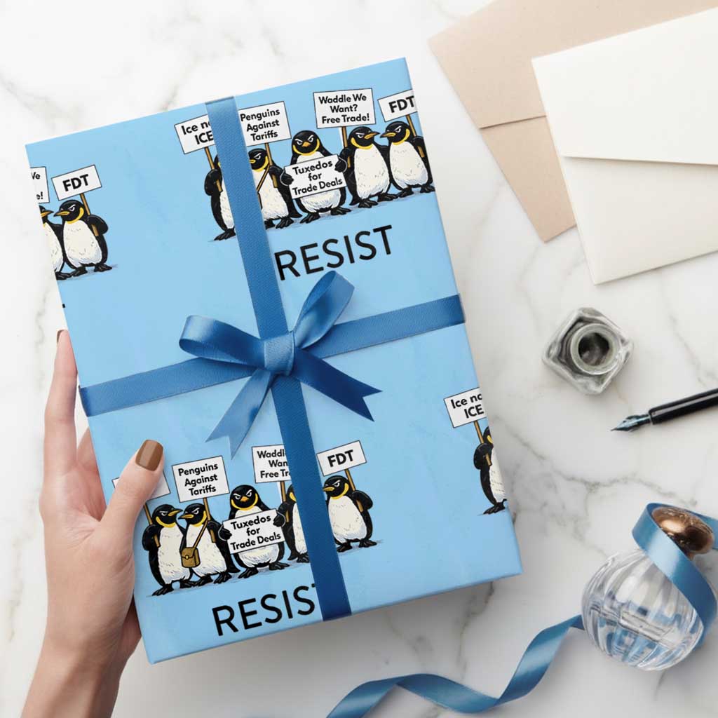 Penguins Resist Wrapping Paper Roll Nihilist Penguin Anti-Government Meme
