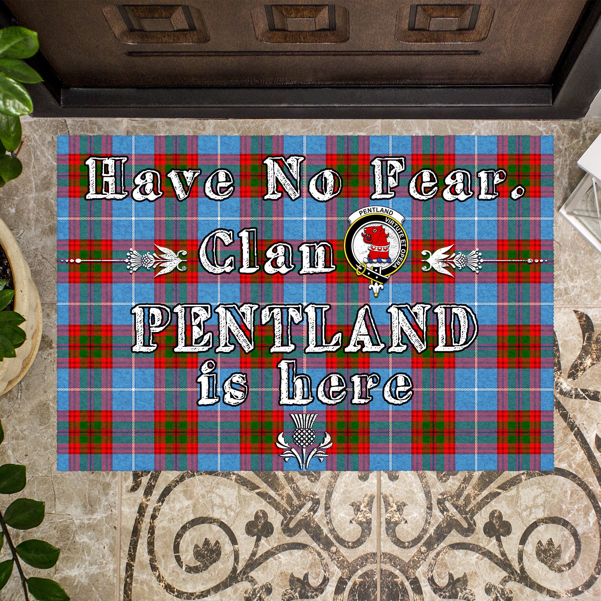 pentland-clan-tartan-door-mat-family-crest-have-no-fear-tartan-door-mat