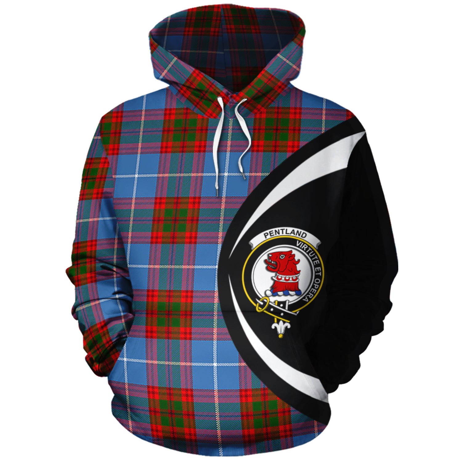 scottish-pentland-clan-crest-circle-style-tartan-hoodie