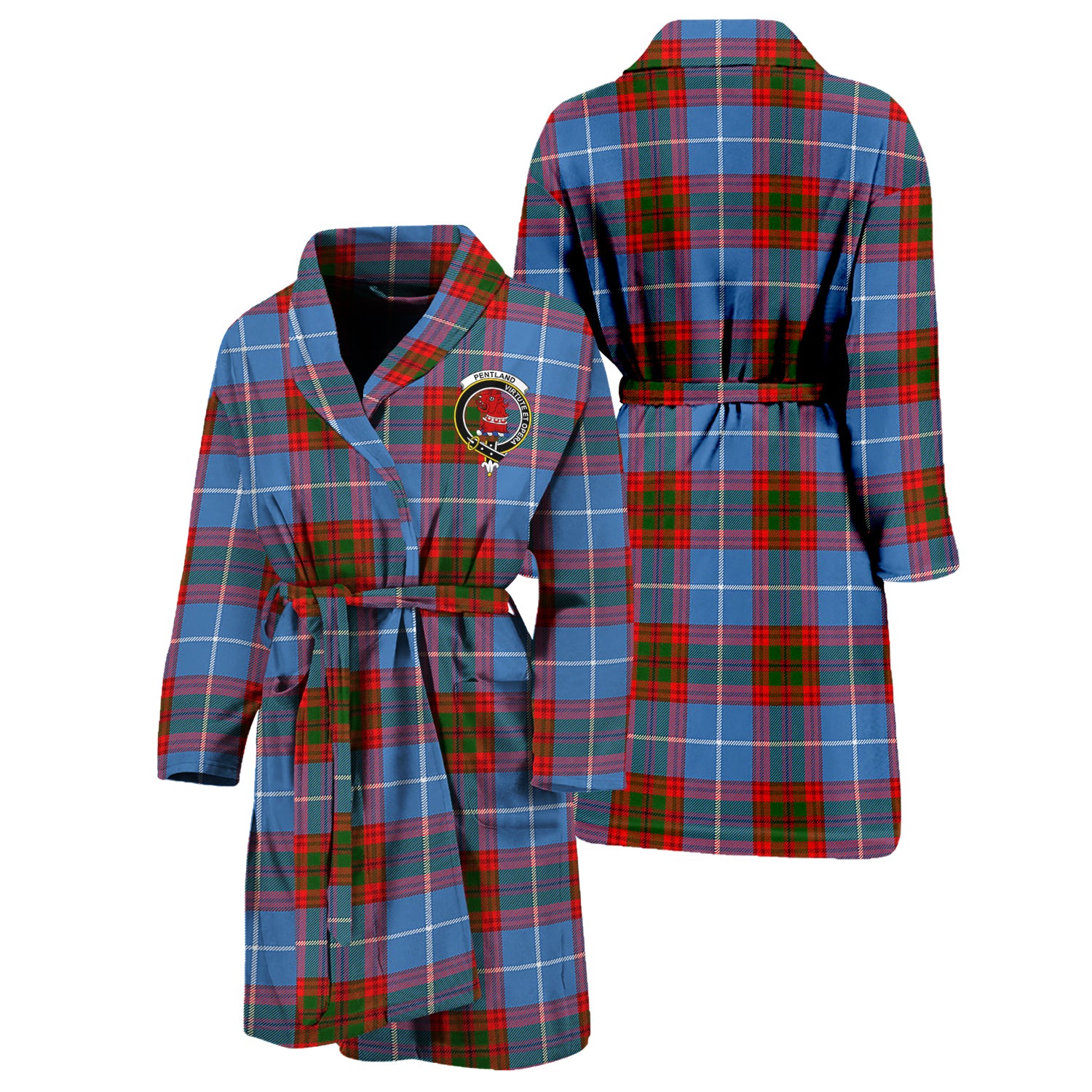 pentland-family-crest-tartan-bathrobe-tartan-robe-for-men-and-women