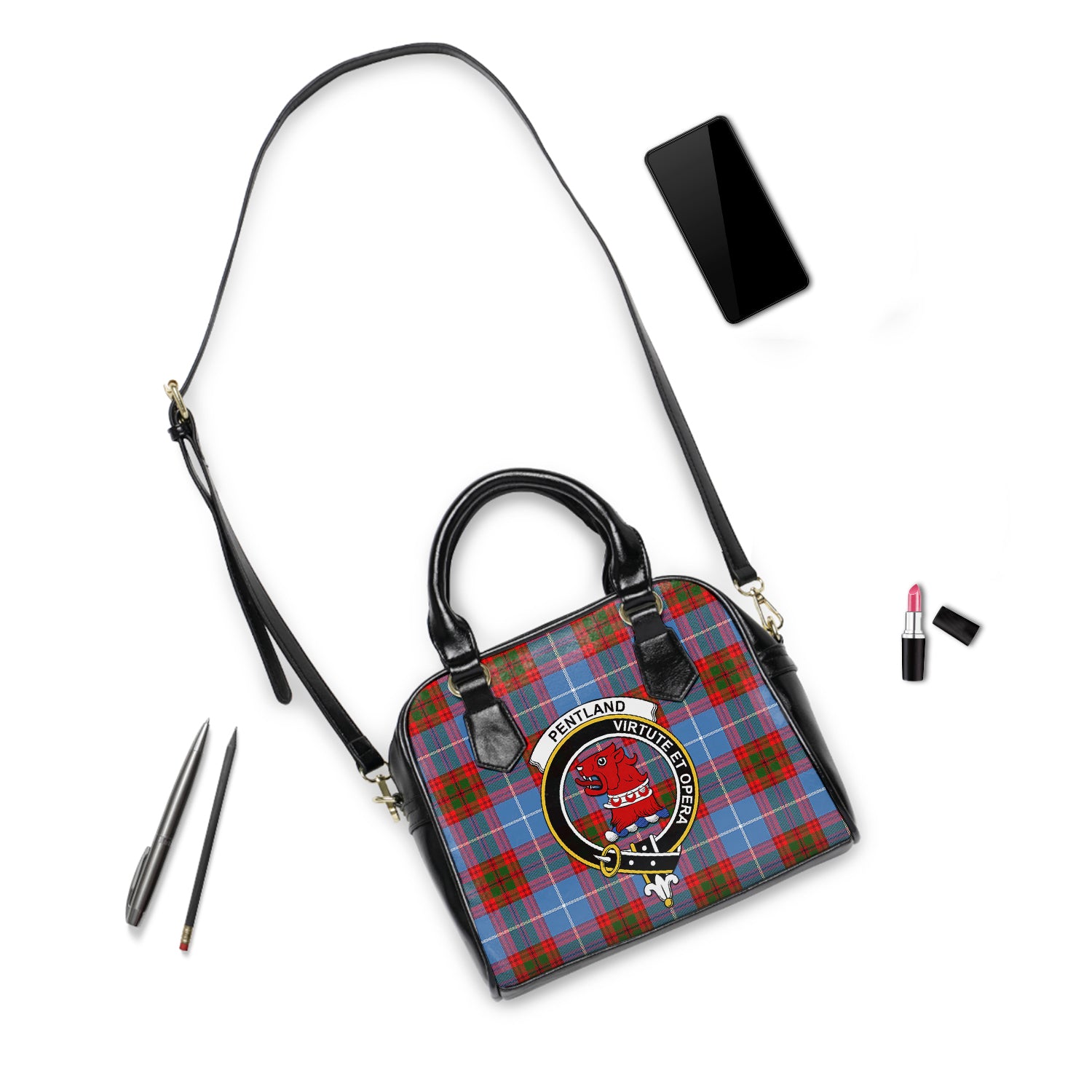 pentland-clan-tartan-shoulder-handbag-family-crest-shoulder-handbag-for-women
