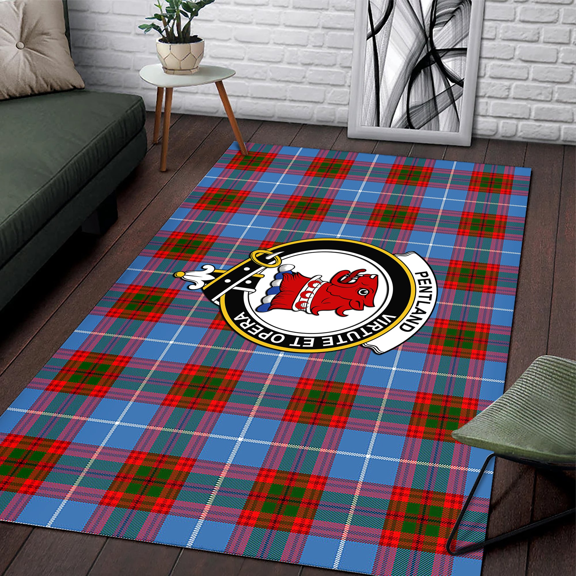 pentland-clan-tartan-rug-family-crest-tartan-plaid-rug-clan-scotland-tartan-area-rug