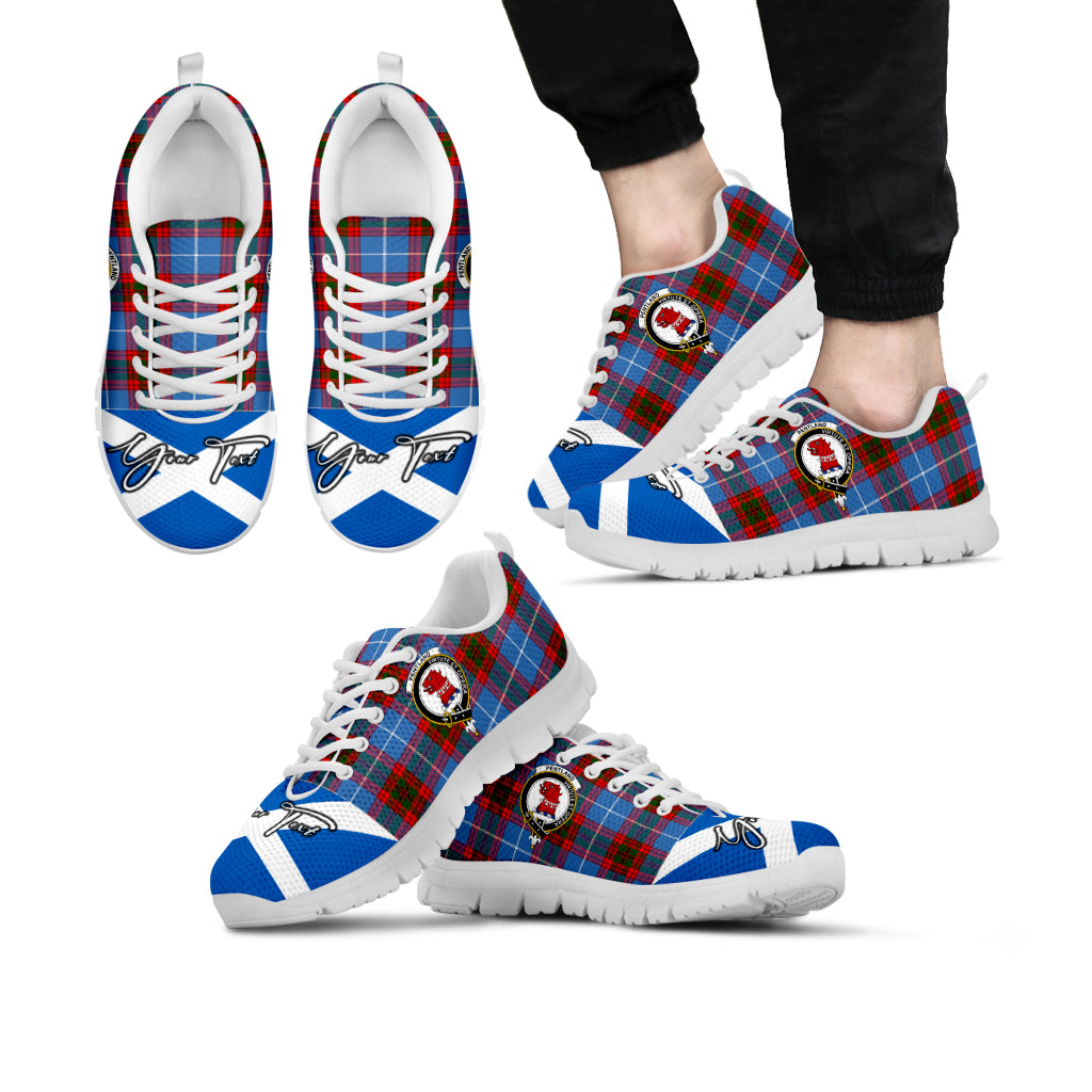 pentland-family-crest-tartan-sneaker-tartan-plaid-with-scotland-flag-shoes-personalized-your-signature