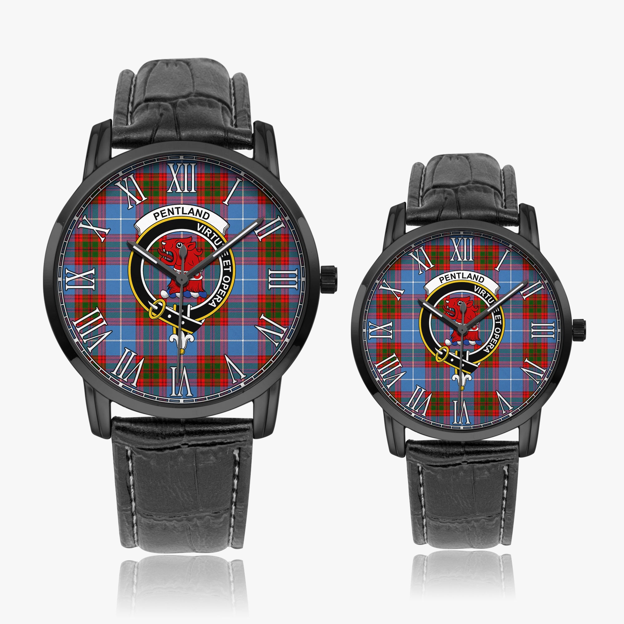 pentland-family-crest-quartz-watch-with-leather-strap-tartan-instafamous-quartz-leather-strap-watch