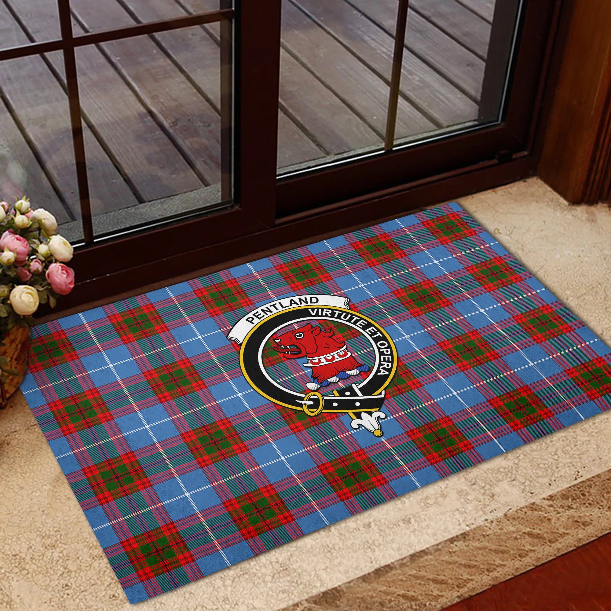scottish-pentland-clan-crest-tartan-door-mats