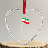 Persian Freedom Heart Crystal Glass Ornament Free Iran Proud Persian Iranian