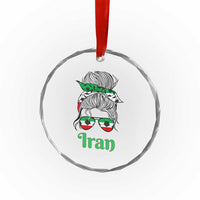 Persian Girl Power Soccer Fan Crystal Glass Ornament Team Iran Heritage Gift