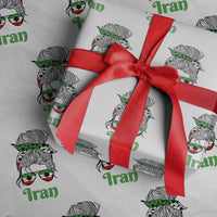 Persian Girl Power Soccer Fan Wrapping Paper Roll Team Iran Heritage Gift