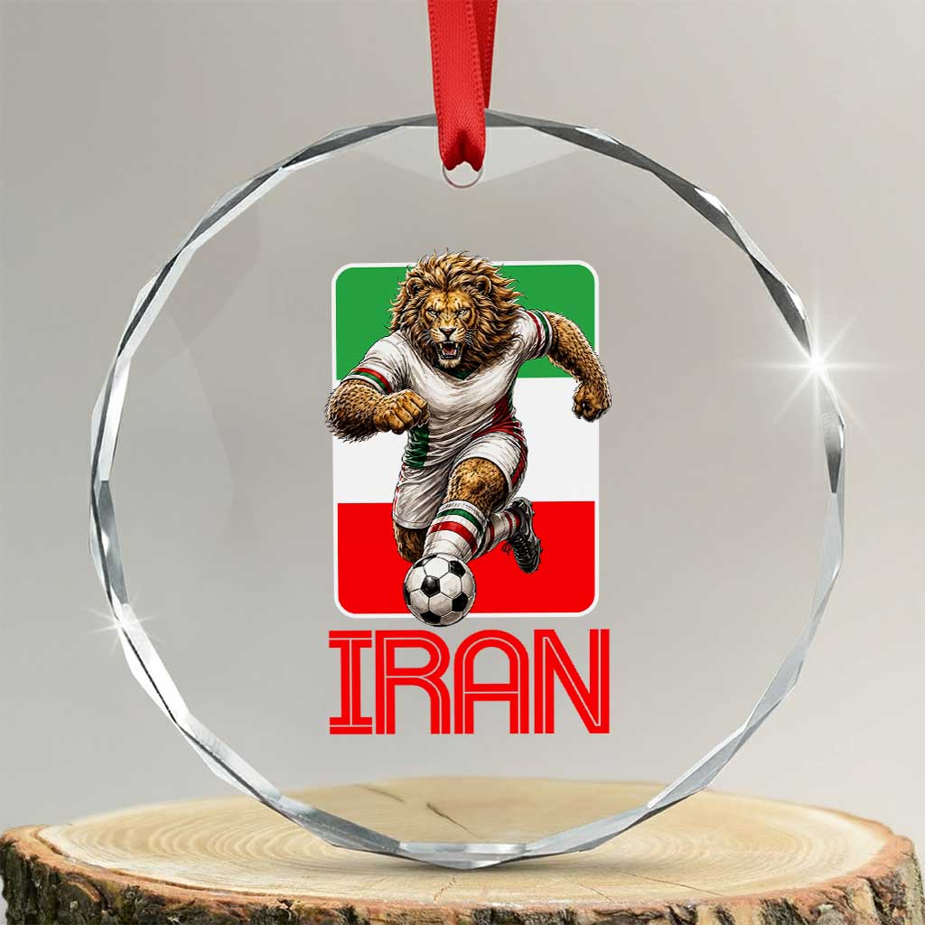 Persian Lions Soccer Fan Crystal Glass Ornament Proud Iranian Heritage Gift