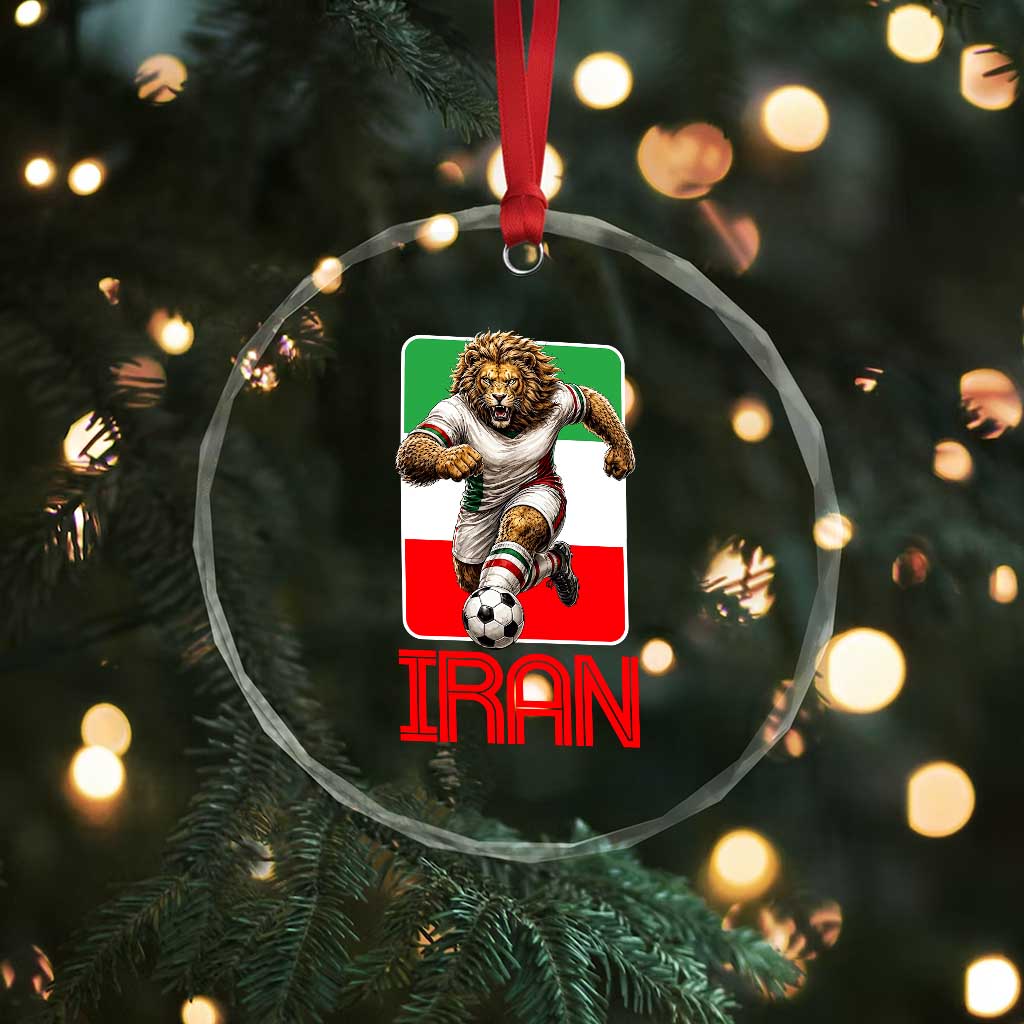 Persian Lions Soccer Fan Crystal Glass Ornament Proud Iranian Heritage Gift