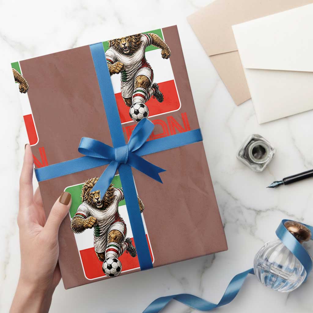 Persian Lions Soccer Fan Wrapping Paper Roll Proud Iranian Heritage Gift