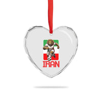 Persian Lions Soccer Fan Heart Crystal Glass Ornament Proud Iranian Heritage Gift