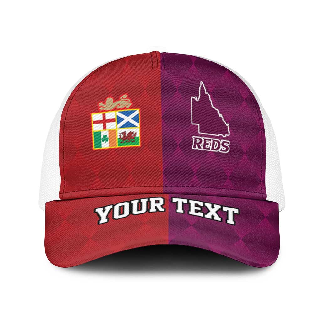 Personalised British Lions Australia Queensland Baseball Net Cap Sporty Style - Wonder Print Shop