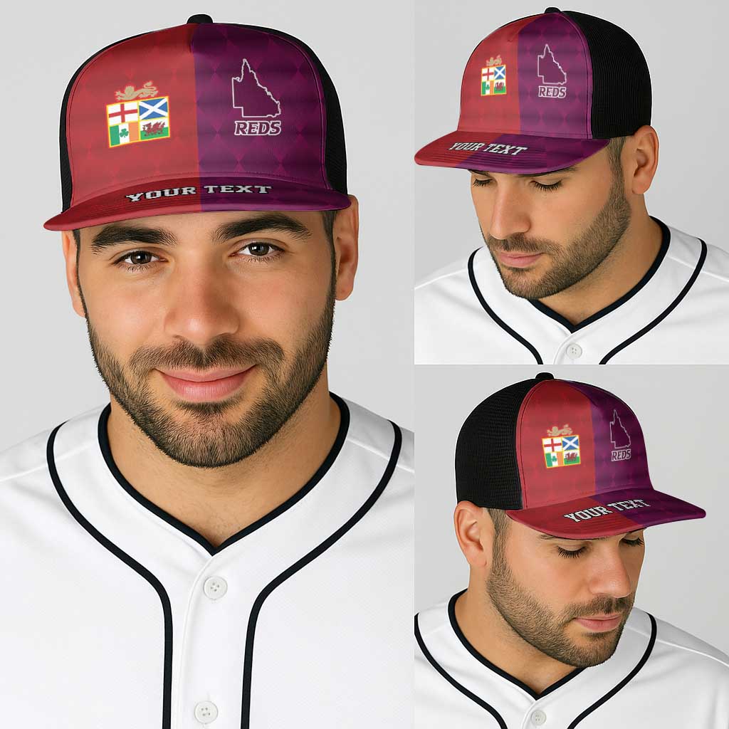Personalised British Lions Australia Queensland Baseball Net Cap Sporty Style - Wonder Print Shop