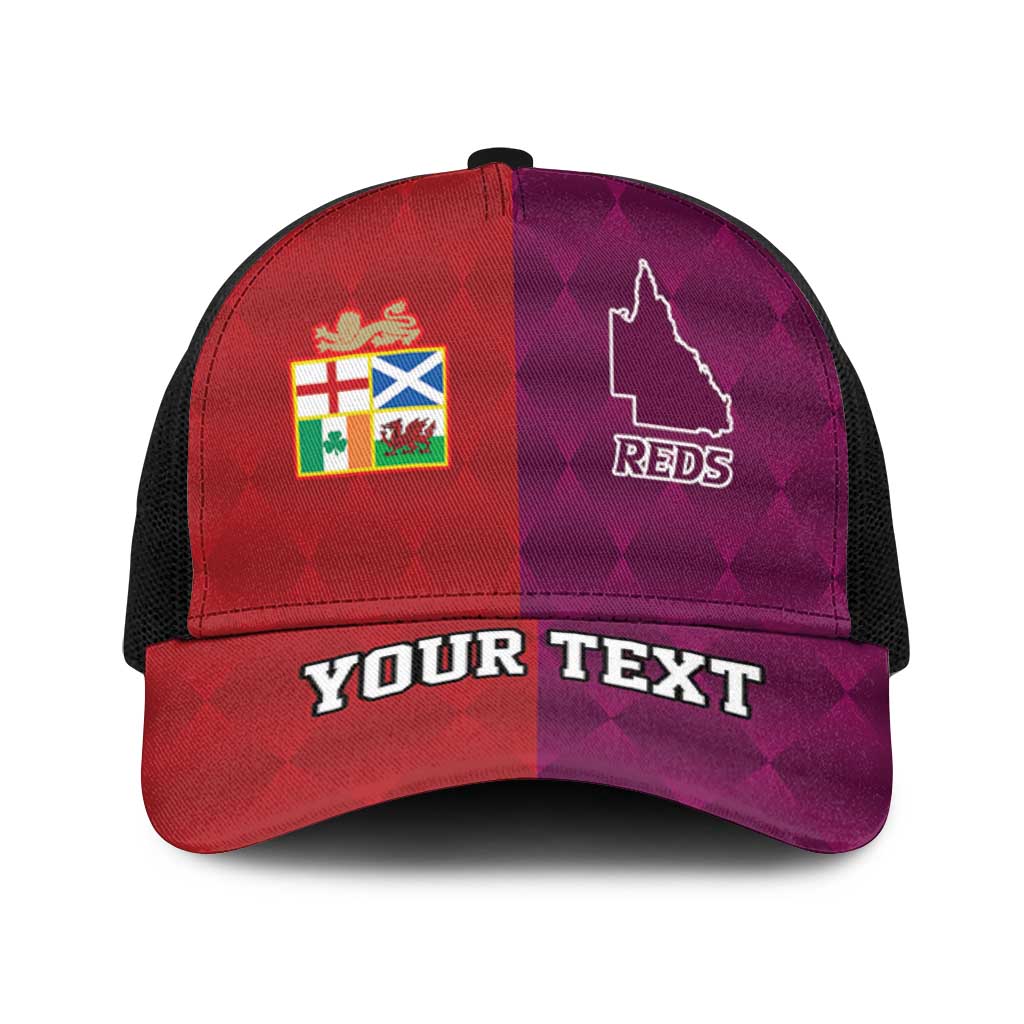 Personalised British Lions Australia Queensland Mesh Trucker Cap Sporty Style - Wonder Print Shop