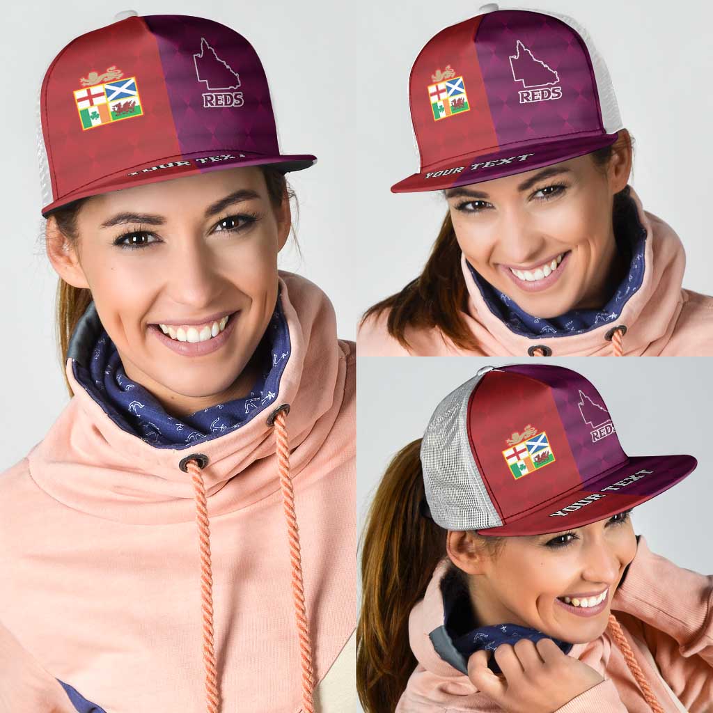 Personalised British Lions Australia Queensland Mesh Trucker Cap Sporty Style - Wonder Print Shop
