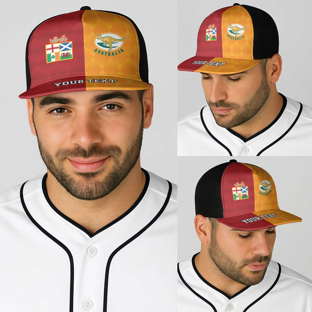 Personalised British Lions Australia Wallabies Baseball Net Cap Sporty Style - Wonder Print Shop