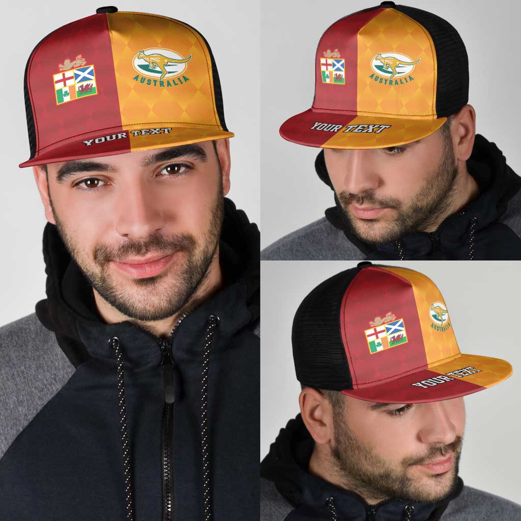 Personalised British Lions Australia Wallabies Mesh Trucker Cap Sporty Style - Wonder Print Shop