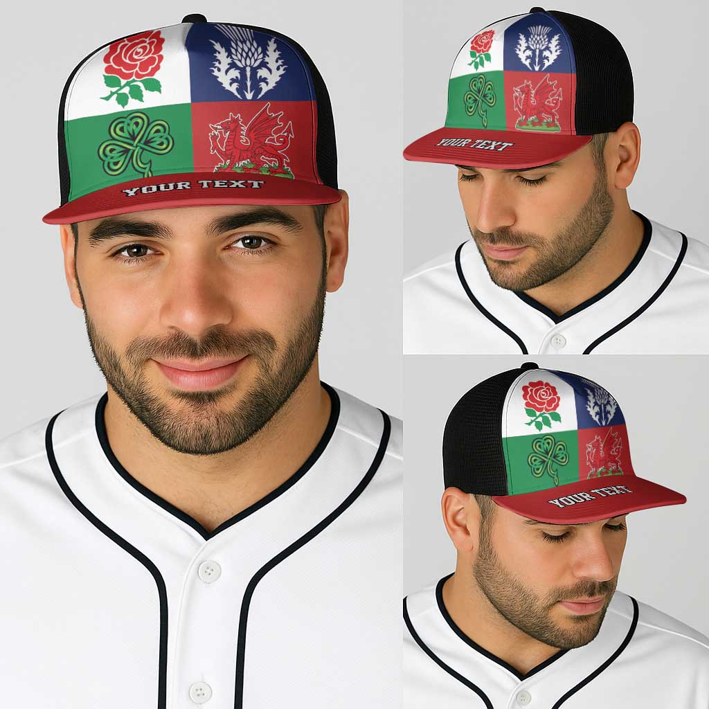 Personalised British Lions Baseball Net Cap Combination of England Irish Scottish Welsh - Wonder Print Shop