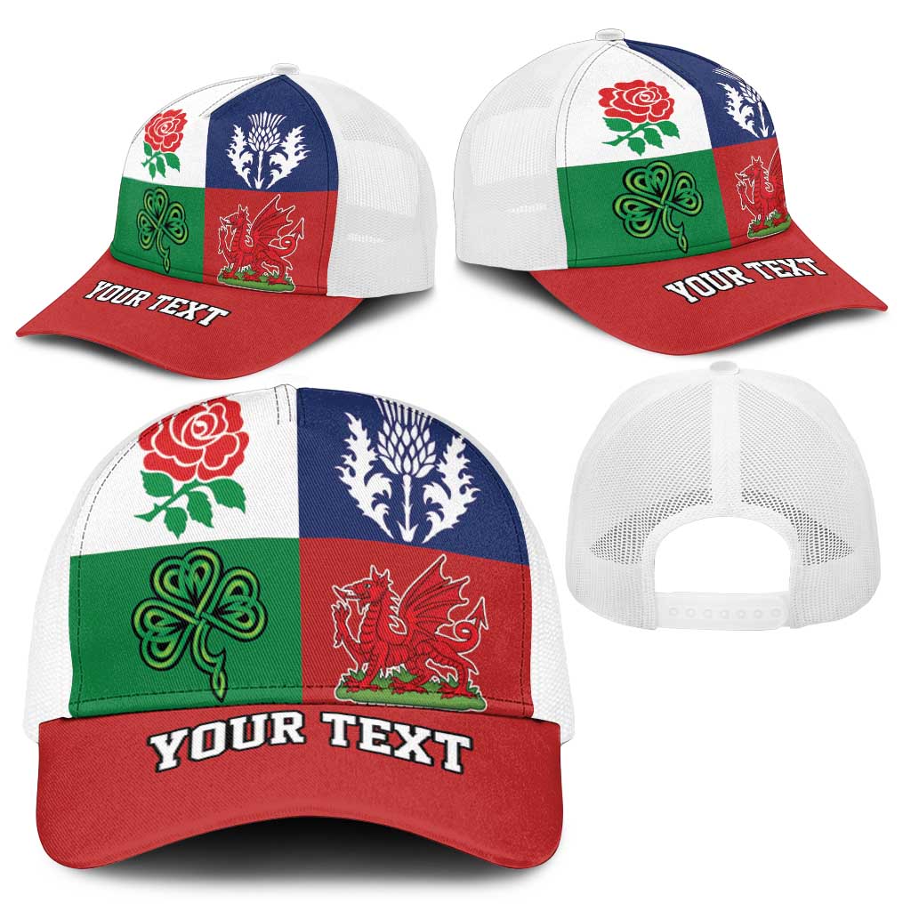 Personalised British Lions Mesh Trucker Cap Combination of England Irish Scottish Welsh - Wonder Print Shop