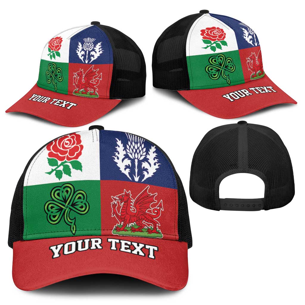 Personalised British Lions Mesh Trucker Cap Combination of England Irish Scottish Welsh - Wonder Print Shop
