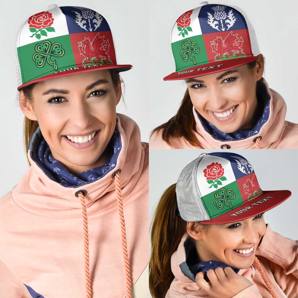 Personalised British Lions Mesh Trucker Cap Combination of England Irish Scottish Welsh - Wonder Print Shop