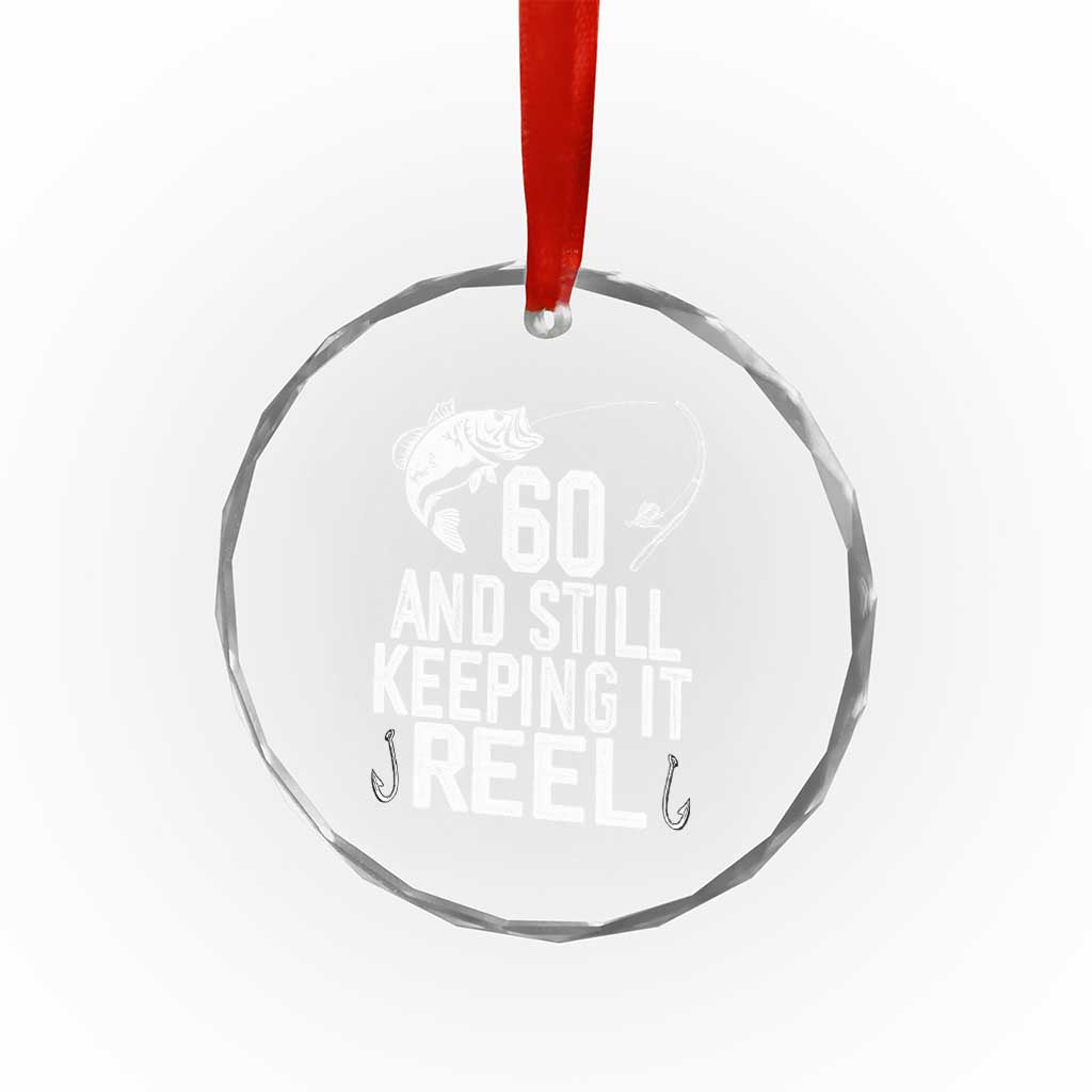 Personalized 60th Birthday Fishing Crystal Glass Ornament Custom Number Bday Still Keeping It Reel